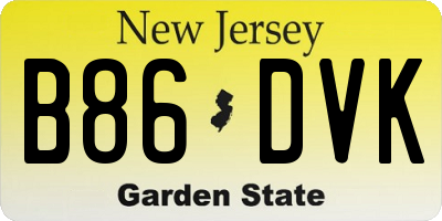 NJ license plate B86DVK