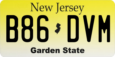NJ license plate B86DVM
