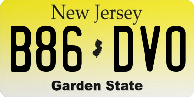 NJ license plate B86DVO
