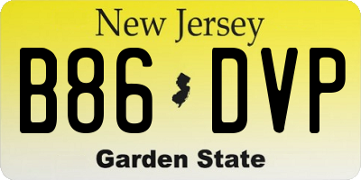 NJ license plate B86DVP