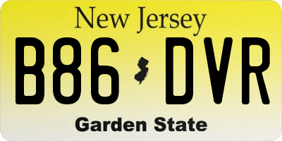 NJ license plate B86DVR