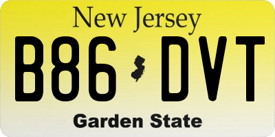 NJ license plate B86DVT