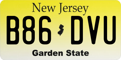 NJ license plate B86DVU