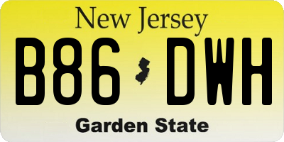 NJ license plate B86DWH