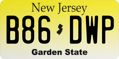 NJ license plate B86DWP