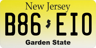 NJ license plate B86EIO