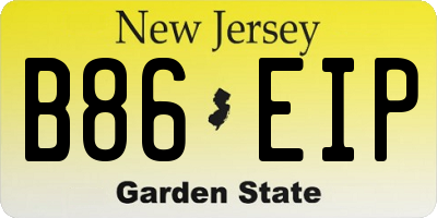 NJ license plate B86EIP