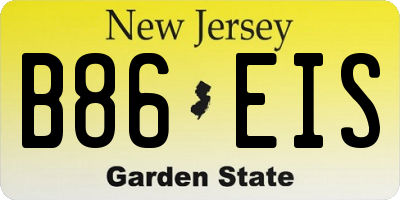 NJ license plate B86EIS