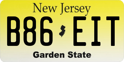 NJ license plate B86EIT