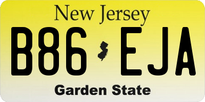 NJ license plate B86EJA