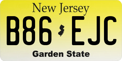 NJ license plate B86EJC