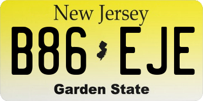 NJ license plate B86EJE
