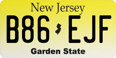 NJ license plate B86EJF