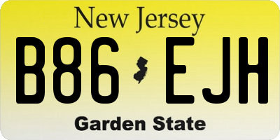 NJ license plate B86EJH