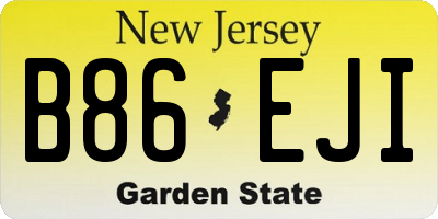 NJ license plate B86EJI