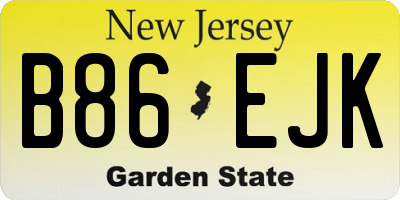 NJ license plate B86EJK