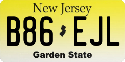 NJ license plate B86EJL