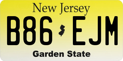 NJ license plate B86EJM