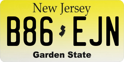 NJ license plate B86EJN