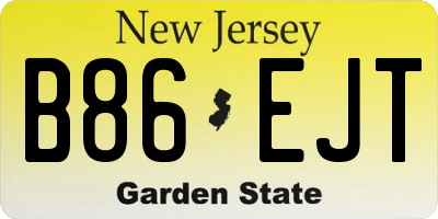 NJ license plate B86EJT