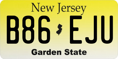 NJ license plate B86EJU