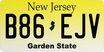 NJ license plate B86EJV