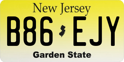 NJ license plate B86EJY