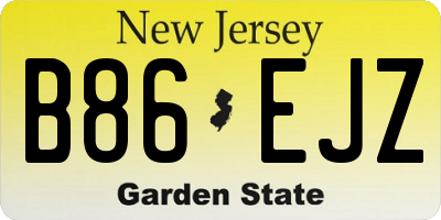 NJ license plate B86EJZ