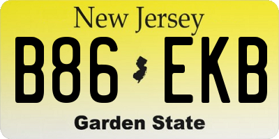 NJ license plate B86EKB