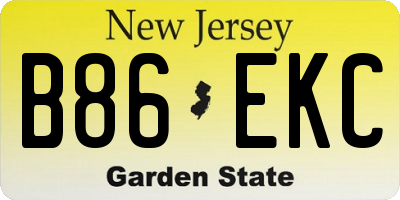 NJ license plate B86EKC