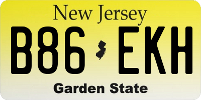 NJ license plate B86EKH