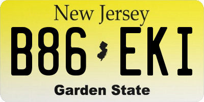 NJ license plate B86EKI