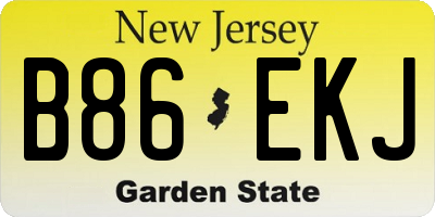 NJ license plate B86EKJ