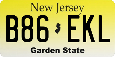 NJ license plate B86EKL