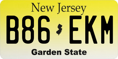 NJ license plate B86EKM