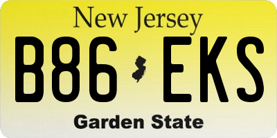 NJ license plate B86EKS