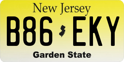 NJ license plate B86EKY