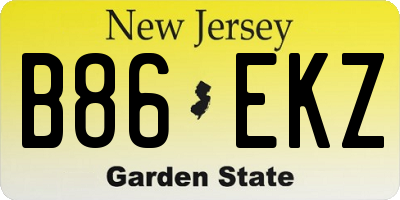 NJ license plate B86EKZ