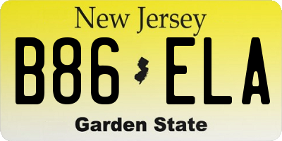 NJ license plate B86ELA