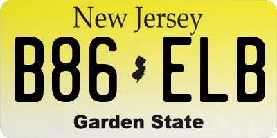 NJ license plate B86ELB