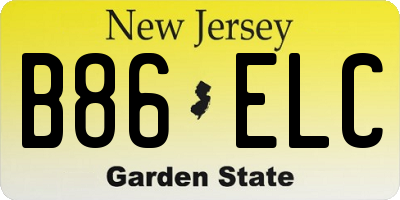 NJ license plate B86ELC