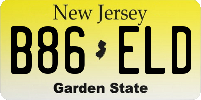 NJ license plate B86ELD
