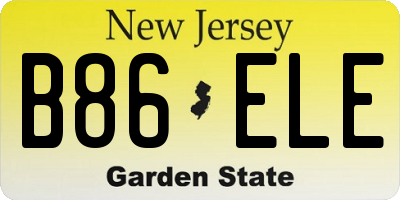 NJ license plate B86ELE
