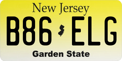 NJ license plate B86ELG