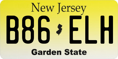 NJ license plate B86ELH