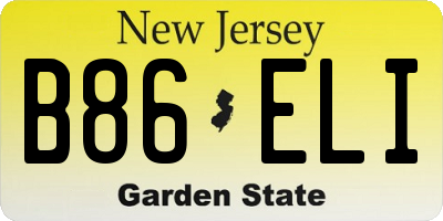 NJ license plate B86ELI
