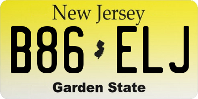 NJ license plate B86ELJ