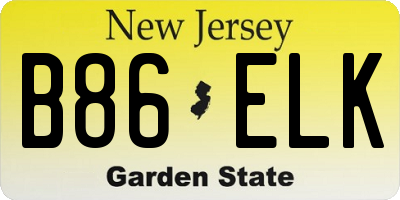 NJ license plate B86ELK