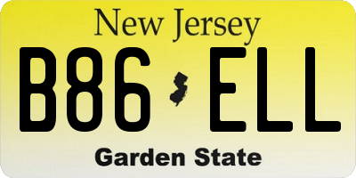 NJ license plate B86ELL
