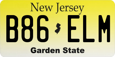 NJ license plate B86ELM